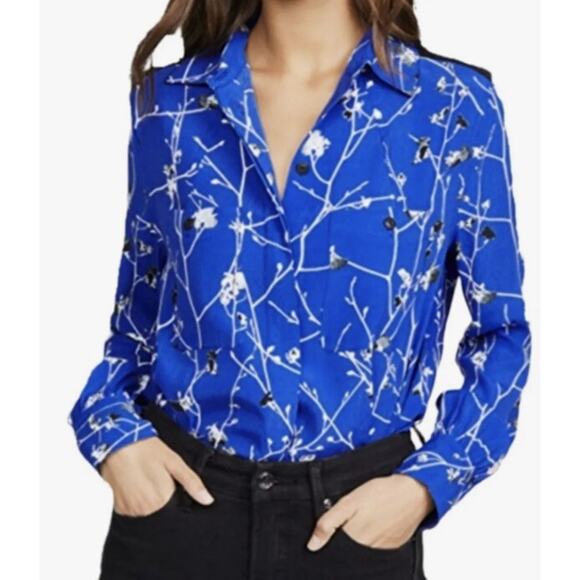RAG & BONE Therese Blossom VISCOSE Long Sleeve BLOUSE Floral Shirt - Picture 1 of 14